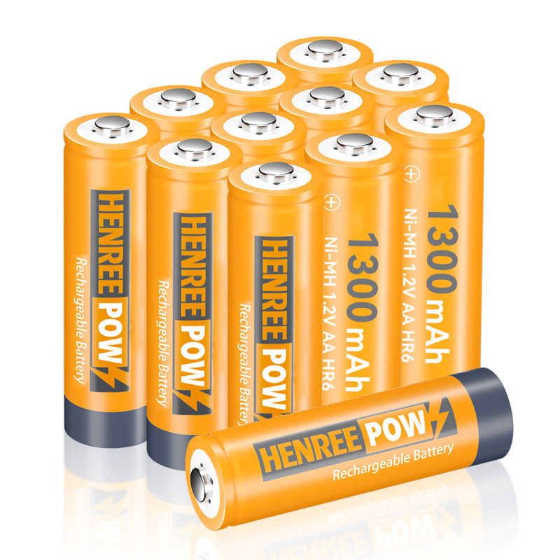 Henreepow 1.2V 1300mAh Aa Ni-MH แบตเตอรี่ชาร์จไฟได้