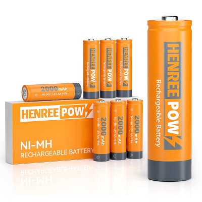 Henreepow AA 2000mAh 1.2V ความจุสูง NI-MH แบตเตอรี่ชาร์จไฟได้