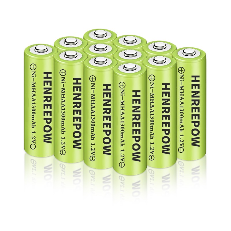 Henreepow 1.2V 1300mAh Aa Ni-MH แบตเตอรี่ชาร์จไฟได้