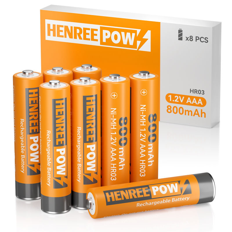 Henreepow AAA 800mAh 1.2V ความจุสูง NI-MH แบตเตอรี่แบบชาร์จไฟได้