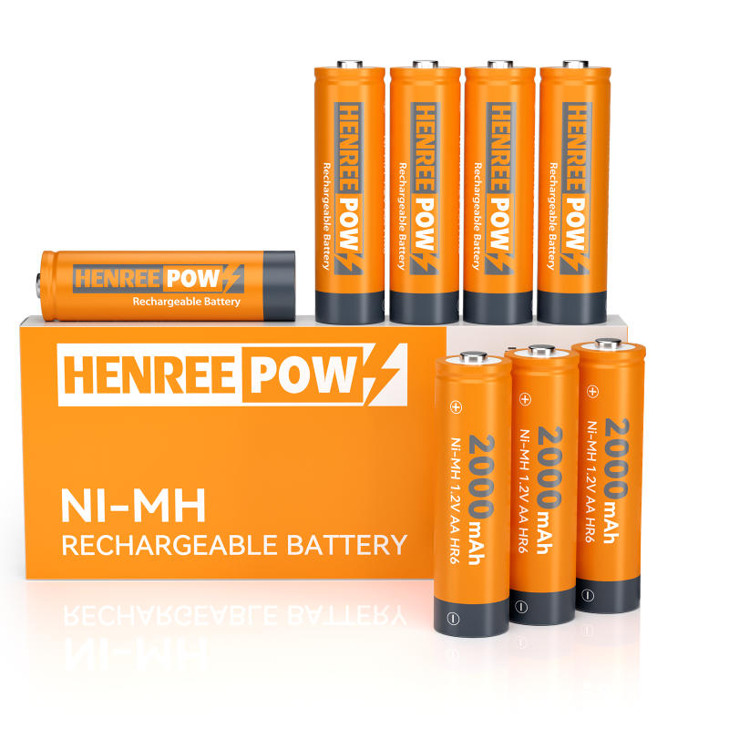 Henreepow AA 2000mAh 1.2V ความจุสูง NI-MH แบตเตอรี่ชาร์จไฟได้