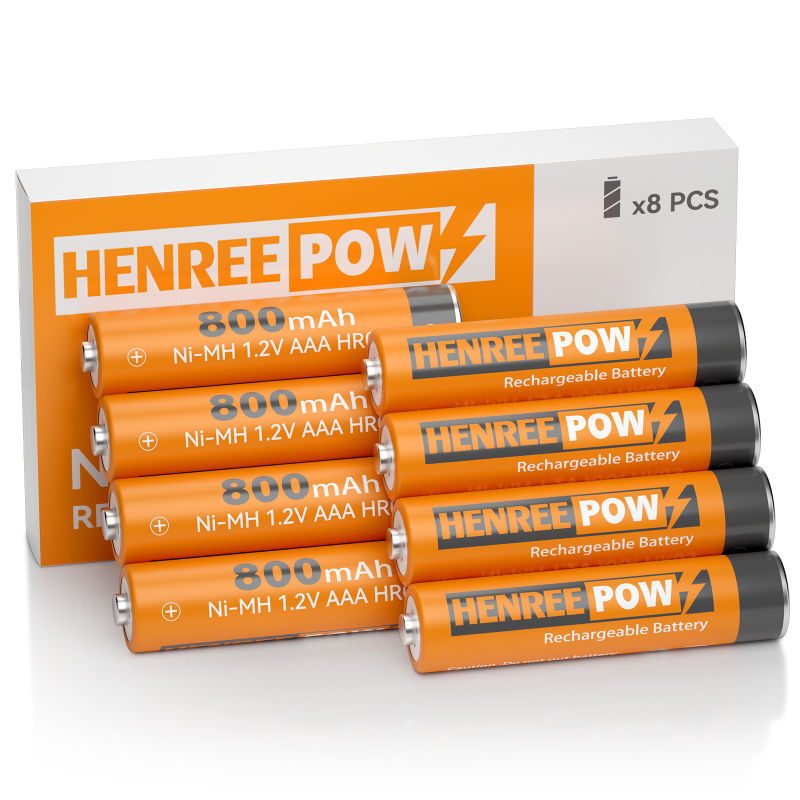 Henreepow AAA 800mAh 1.2V ความจุสูง NI-MH แบตเตอรี่แบบชาร์จไฟได้