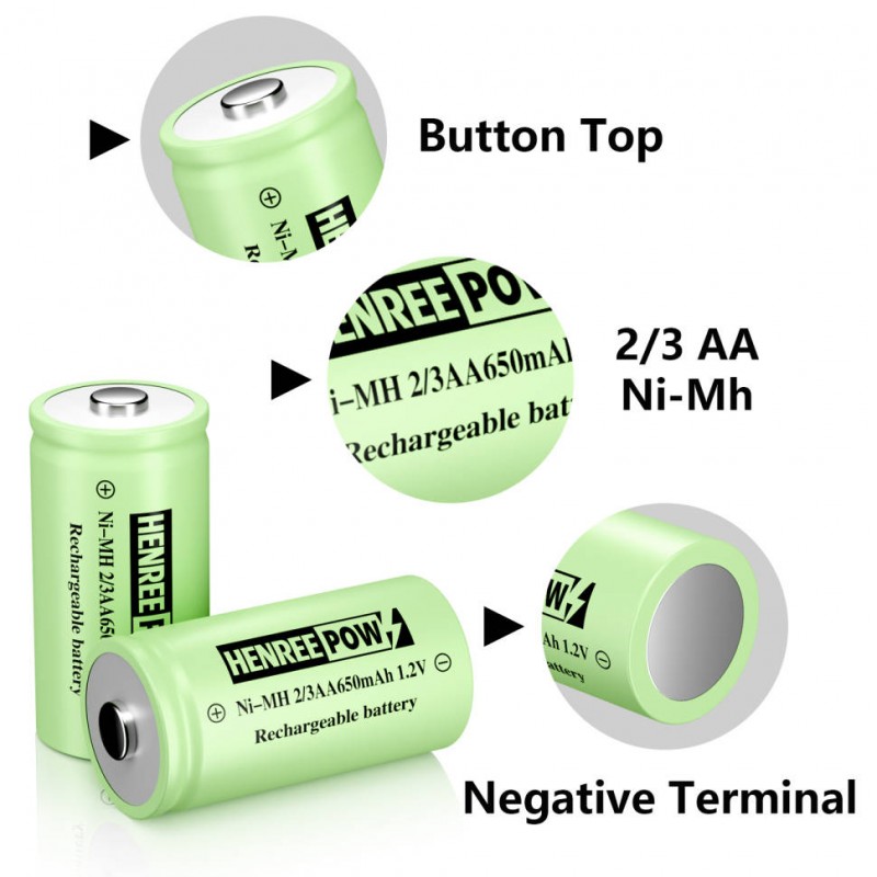 Henreepow Ni-MH 2/3 AA แบตเตอรี่แบบชาร์จไฟได้